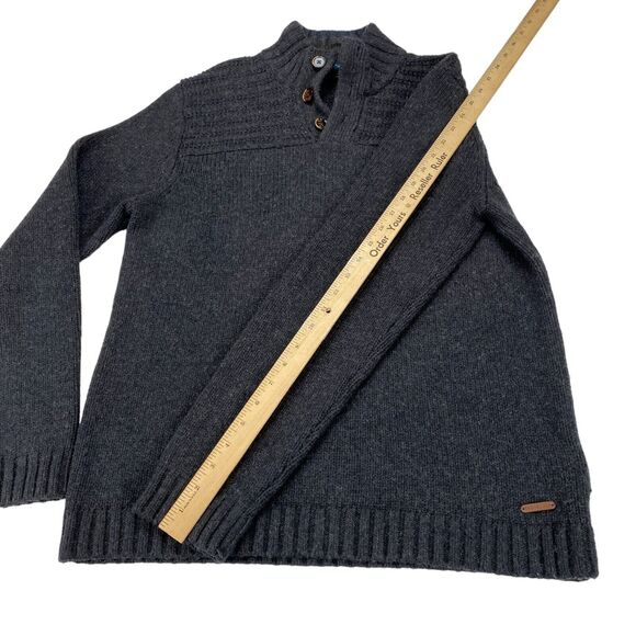 Ted Baker London Sweater Men’s Size 4 L Gray Knit Cotton Long Sleeve Mock Neck - Picture 5 of 12